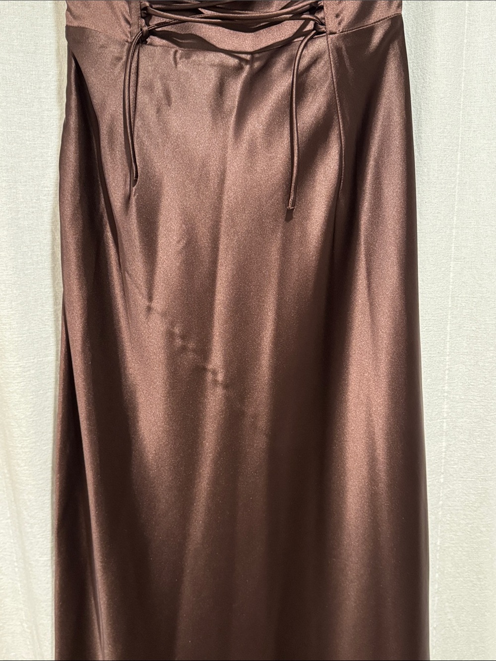 BabyBoo Fashion Elowen Satin Halter Evening Gown in Plum Brown - Picture 9 of 10